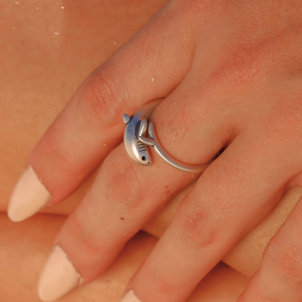 Sterling Silver Reef Shark Ring