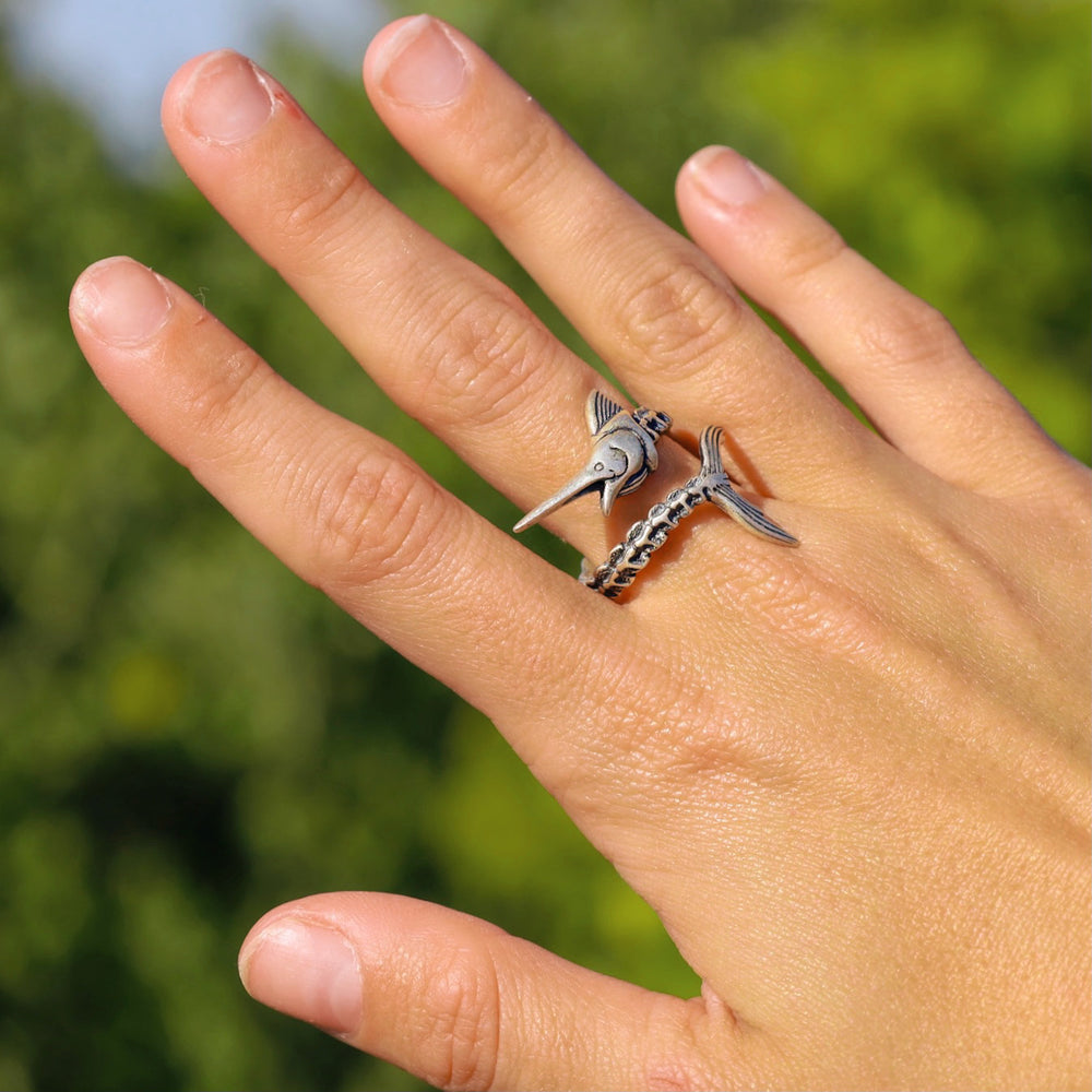 
            
                Load image into Gallery viewer, Sterling Silver Sail Fish Ring
            
        