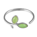 Sterling Silver Opal Leaf Ring